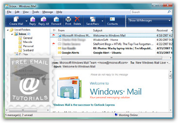 New Windows Mail interface in Vista