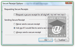 Secure read receipt options in Windows Mail