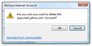 Final confirmation before deleting an email account