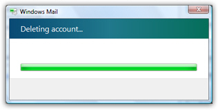 Windows Mail deletes an email account