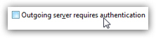 Outgoing email authentication settings in Windows Mail