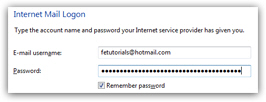 Hotmail account credentials in Windows Mail