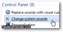 Access Windows sounds settings for Internet Explorer 8