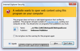 Bypass Windows Internet Explorer 8 warning for new view source editor