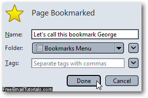 Choose a name for a bookmark in Mozilla Firefox