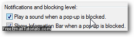 Configure popup sound setting in Internet Explorer 8