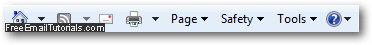 Default toolbar icon setting in Internet Explorer 8