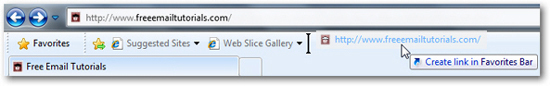 Drag a website icon to add it to the Favorites Bar