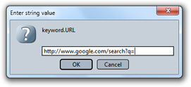 Enter a new search provider for the address bar in Firefox