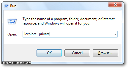 Launch Internet Explorer 8 with InPrivate browsing mode