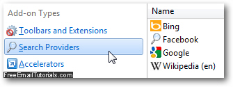 Manage your search providers and default search engines in Internet Explorer