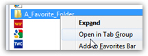 Open tabs in Group from Internet Explorer (all favorites)