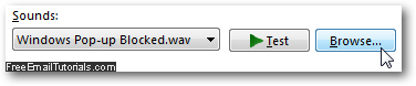 Pick another sound for the Internet Explorer popup blocker in Windows 7