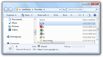 Open your Favorites folder in Windows Explorer