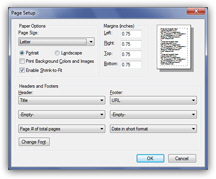 Customize advanced print settings in Internet Explorer