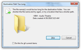 Destination path too long for Favorites backup