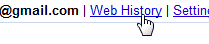 Access web search history settings in Google