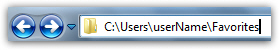 Paste the path (location) of your Favorites folder in Windows Vista or Windows 7