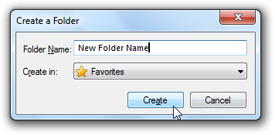 Create a Favorites folder in Internet Explorer