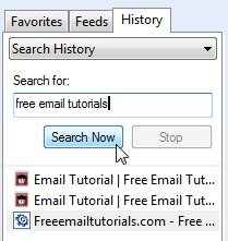 Search your browsing history to find a website