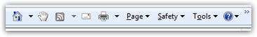 Command bar toolbar (and menus) in Internet Explorer