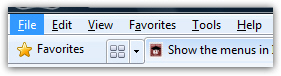 Temporarily show the menus in Internet Explorer