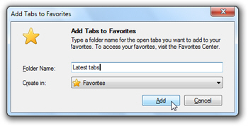 Pick a folder name of the new Favorited tabs