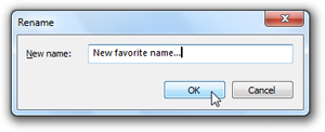 Type a new name for the Favorite