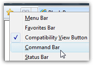 Show the Internet Explorer Command Bar (visible by default)