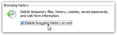 Automatically delete your history from Internet Explorer