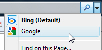 Switch search engine in Internet Explorer