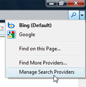 Change the default search provider