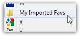 New Favorites (imported) in Internet Explorer