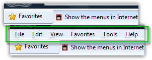 Display menus in Internet Explorer 8