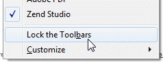Unlock a toolbar (or confirm that it is unlocked)