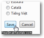 Change language in Windows Live Hotmail and apply the new setting