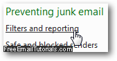Customize Hotmail junk mail filters and spam reporting settings