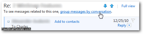 Manually group your Hotmail emails by conversation topic