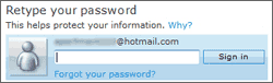 Hotmail account credentials