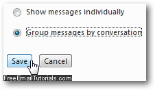 Show Hotmail email messages by conversation grouping (threads)