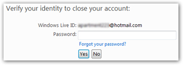 Supply your credentials one last time before deleting