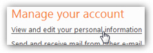 Editing your Hotmail profile information