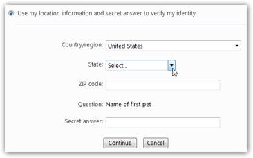 Verify your profile information to reset your password
