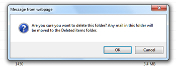 Hotmail.com getting final confirmation to delete an email folder