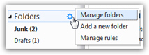 Manage folders to rename them in Hotmail