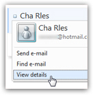 Access a Hotmail contact's information and details