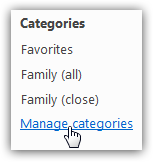 Hotmail contact categories