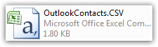 Exported contacts file