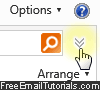 Launch advanced search options in Hotmail