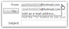 Send an email from Hotmail, using another email account
